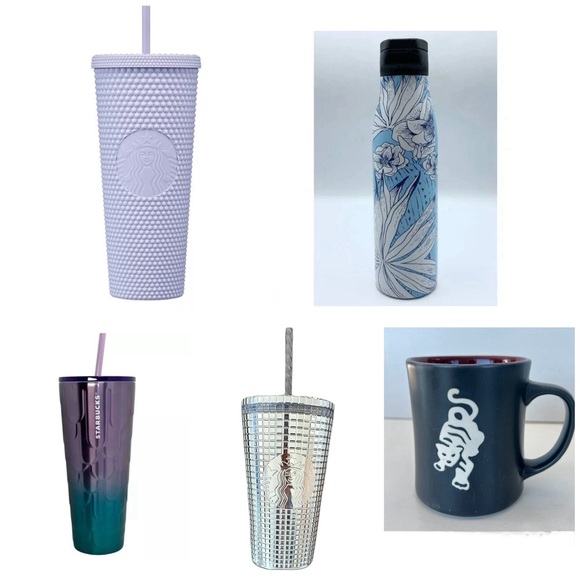 STARBUCKS 5pc Assorted 3 Tumbler 1 Water Bottle 1 Mug Reusable - Picture 14 of 15